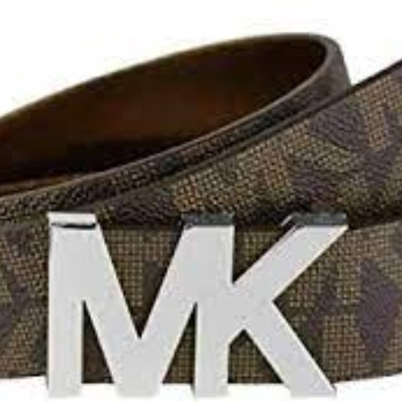 Michael Michael Kors Logo Belt With Silver Buckle - Picture 1 of 3